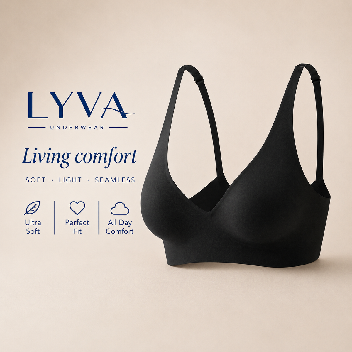 Seamless Comfort BH – Schwarz